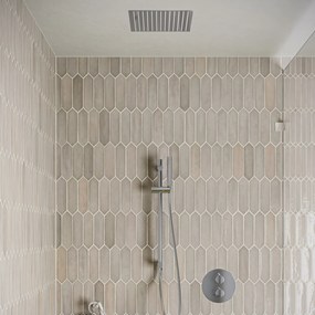 Saniclear Cube inbouw regendouche rond met inbouw douchekop 30x30cm, glijstang en staafhanddouche chroom