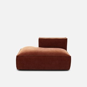 Loungebank element links voor modulaire bank, vintage ribfluweel, SEVEN