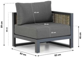 Hoek loungeset 4 personen Aluminium/wicker Grijs  Santika Furniture Santika