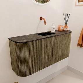 Mondiaz Joya DLux 95cm toiletmeubel ronding links/rechts dusk met wastafel faye midden zonder kraangat lava