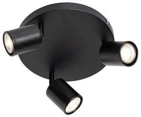 Moderne plafondlamp zwart verstelbaar rond 3-lichts - Java