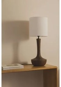 Tafellamp In Sintra Mangohout Donker Handvat Hout & Wit Ø30 Cm - ↑30 Cm Arlina - Sklum