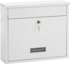 Practo Garden oxford wit wit - Brievenbus in gelakt staal - 10x36x31cm