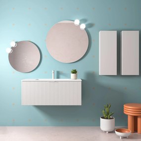 Muebles Raya onderkast ribbelfront 100cm met 1 softclose lade wit mat