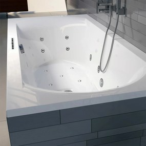 Riho Lima bubbelbad 170x75cm wit glans met touchbediening, 6 + 4 + 2 hydrojets en 10 aerojets