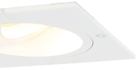 Set van 6 Inbouwspot vierkant wit draai- en kantelbaar - Chuck