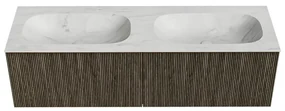 Mondiaz Kurve-dlux 150cm badmeubel shadow met 2 lades en wastafel stor small dubbel zonder kraangat opalo