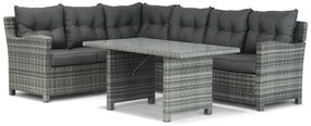 Dining Loungeset 6 personen Wicker Grijs  Domani Furniture Beluga