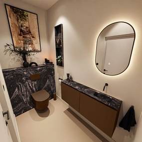 Mondiaz Ture DLux toiletmeubel 120cm rust met wastafel lava rechts zonder kraangat