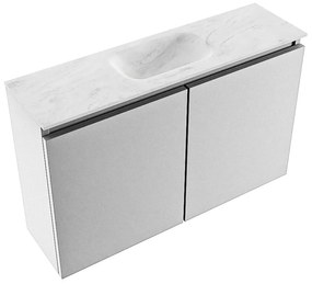 Mondiaz Ture DLux toiletmeubel 80cm plata met wastafel opalo midden zonder kraangat