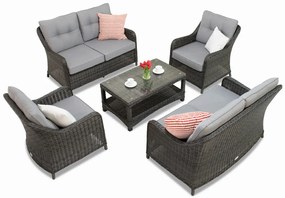 Garden Point exclusieve technorattan meubelset Toledo Coffee 6 antraciet