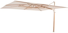 4 Seasons Finca zweefparasol 4x3 m - Zand/Houtlook met Finca voet en hoes