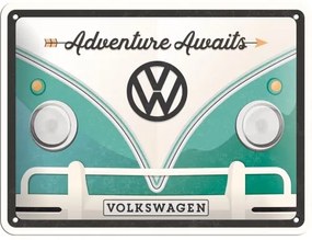 Metalen bord Volkswagen VW - Adventure Awaits, (20 x 15 cm)