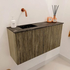 Mondiaz Joya DLux 80cm toiletmeubel dusk met wastafel faye links zonder kraangat lava