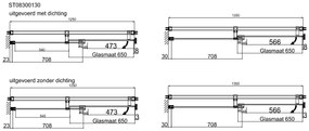 Van Rijn ST08 douchedeur met helder glas 125-135cm chroom