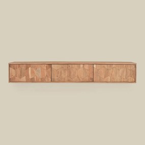 Zwevend Tv-meubel Donker Hout Motief 160 Cm - 160x35x25cm.