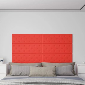 vidaXL Wandpanelen 12 st 3,24 m² 90x30 cm kunstleer rood