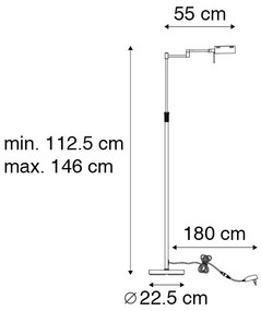 Design vloerlamp brons incl. LED met touch dimmer - Notia Modern Binnenverlichting Lamp