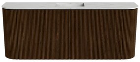Mondiaz Joya DLux 105cm toiletmeubel ronding links/rechts walnut met wastafel faye midden 1 kraangat opalo