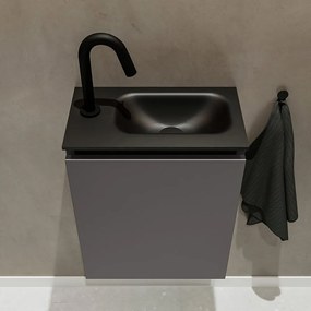 Mondiaz Ture 40cm toiletmeubel dark grey met wastafel urban rechts 1 kraangat