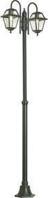 Klassieke buiten lantaarn donker groen 235cm 2-lichts IP44 - Berta