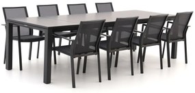 Diningset Bernstein  | 8 personen aluminium | Tuinset stapelbaar | 9-delig | Kees Smit Tuinmeubelen