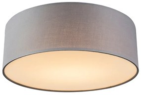 Stoffen Plafondlamp grijs 30 cm incl. LED - Drum LED Modern rond Binnenverlichting Lamp