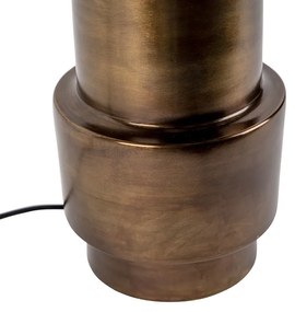 Art deco tafellamp brons velours kap zwart met goud 50 cm - Bruut