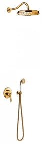 Tres Clasic inbouw regendouche 31cm met handdouche wandmontage goud
