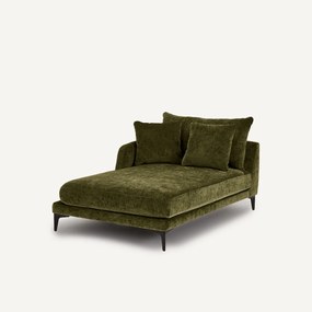 Longchair van fluweelmix, MODERNISTE, ontwerp Emmanuel Gallina