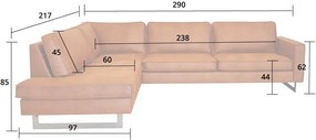 Hoekbank - Riverdance - links - Colorado leer - cognac kleur 03