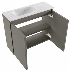 Mondiaz Ture DLux toiletmeubel 60cm smoke met wastafel opalo links zonder kraangat