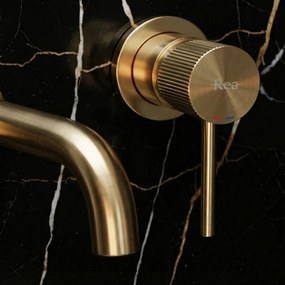 Inbouw wastafelkraan Rea Lungo Stripe Brush Gold