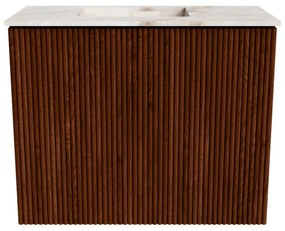 Mondiaz Joya DLux 50cm toiletmeubel ruby met wastafel faye links zonder kraangat frappe