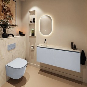 Mondiaz Ture DLux toiletmeubel 120cm clay met wastafel ostra links zonder kraangat