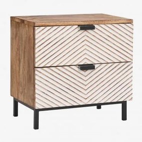 Pack Van 2 Rechthoekige Nachtkastjes 50x35 Cm Van Mangohout Alembe Mangohout - Sklum