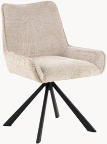 Chenille draaibare eetkamerstoelen Eddie, 2-delig
