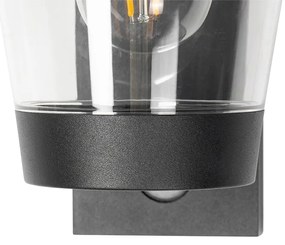 Buiten wandlamp zwart IP44 met bewegingssensor - Joren