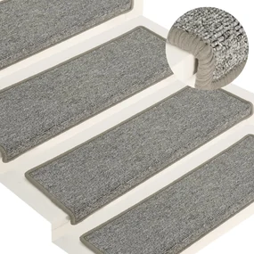 vidaXL Trapmatten 15 st 65x25 cm wit en grijs