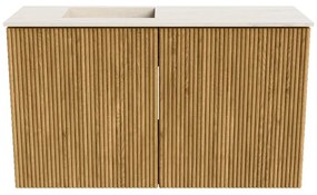 Mondiaz Joya DLux 70cm toiletmeubel oak met wastafel faye links zonder kraangat meli