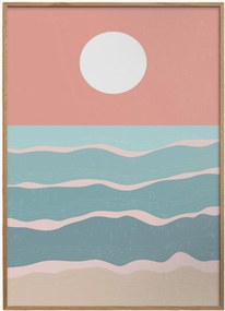 Ingelijste digitale print Sunset Over the Ocean No. 3