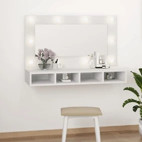 vidaXL Spiegelkast met LED-verlichting 90x31,5x62 cm wit