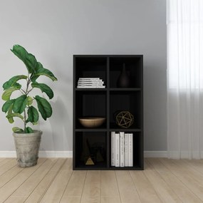 vidaXL Boekenkast/dressoir 66x30x97,8 cm bewerkt hout hoogglans zwart