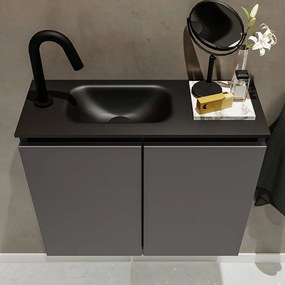 Mondiaz Ture 60cm toiletmeubel dark grey met wastafel urban links 1 kraangat