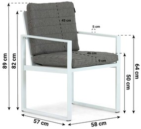Tuinstoel Aluminium Wit Lifestyle Garden Furniture Nuno