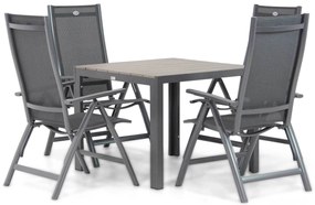Tuinset 4 personen 92 cm Aluminium/Textileen /Aluminium/textileen Grijs Hartman Royal