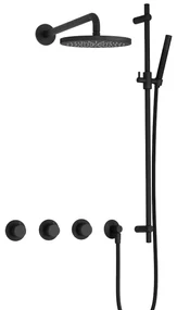 Hotbath Cobber IBS70 inbouwdouche met glijstang zwart mat