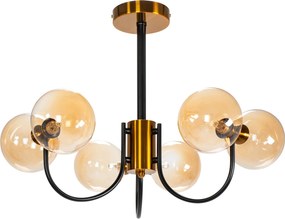Hangende Glazen Plafondlamp APP1120-6CP  Gold