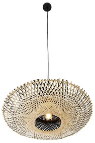 Oosterse hanglamp zwart met bamboe 50cm - Rina