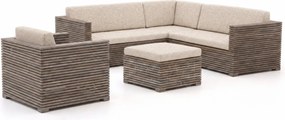 Hoek loungeset ROUGH | 6 personen | Loungeset Old Teak Greywash | Hoekbank Teakhout | Kees Smit Tuinmeubelen